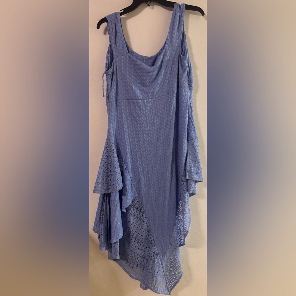 Free People Sierra Off Shoulder Shirt Long Tunic Dress Lace Asymmetrical - Picture 7 of 12